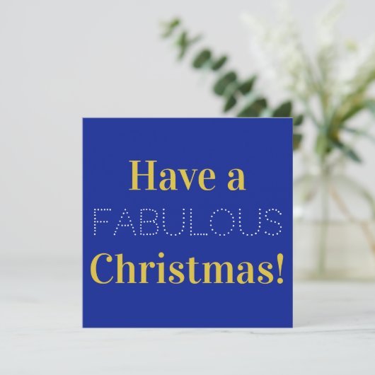 クリスマスインディゴブルー金ゴールド写真 シーズンカード (スタンド正面)