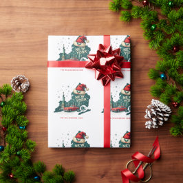 クリスマスインニューヨーク州パーソナライズされたホリデイ ラッピングペーパー
