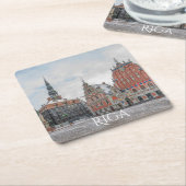 クリスマスインリガラトビアスクエア紙コースター スクエアペーパーコースター (アングル)