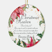 クリスマスイン天国ポインセチア金ゴールドメモリアル写真 セラミックオーナメント (左)