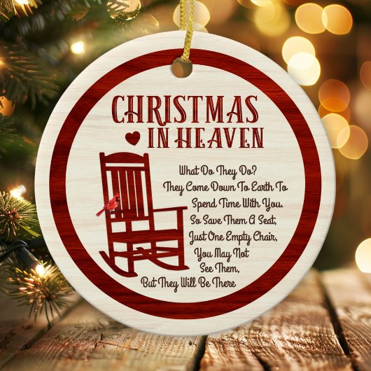 クリスマスイン天国レッドメモリアル写真ホリデー セラミックオーナメント