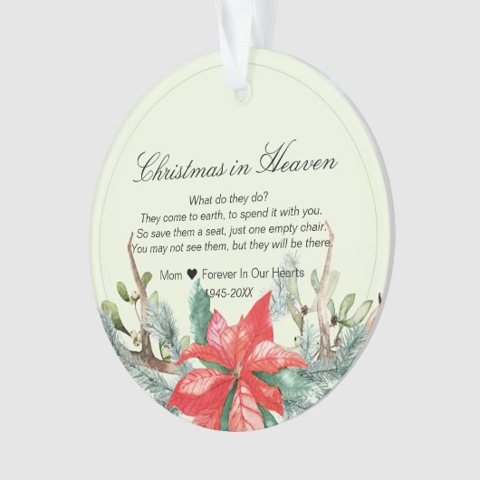 クリスマスイン天国記念写真記念 オーナメント (正面)