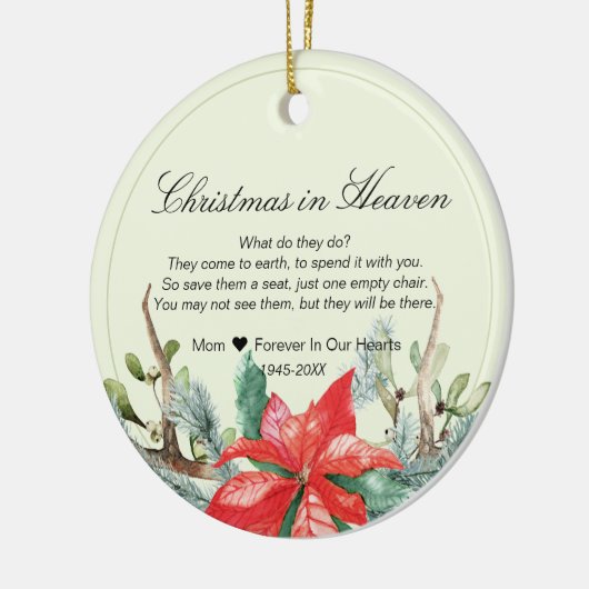 クリスマスイン天国記念写真記念 セラミックオーナメント (左)
