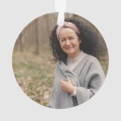 クリスマスイン天国詩メモリアル写真緑 オーナメント (裏面)