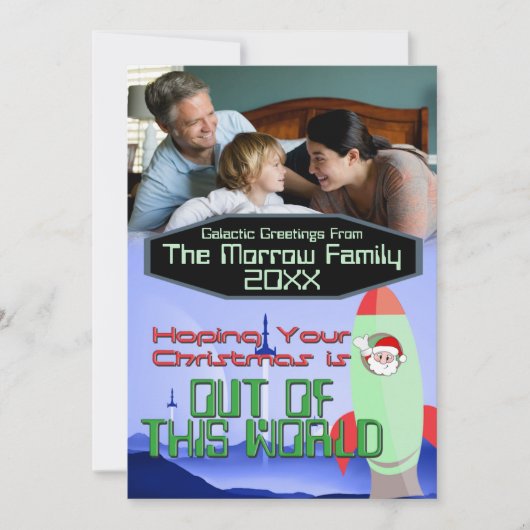 クリスマスイン宇宙フォトカード 招待状 (正面)