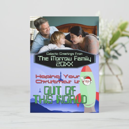 クリスマスイン宇宙フォトカード 招待状 (スタンド正面)