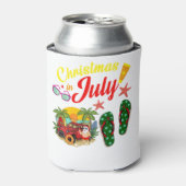 クリスマスイン7月Tシャツサマービーチ休暇 缶クーラー (缶正面)