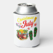 クリスマスイン7月Tシャツサマービーチ休暇 缶クーラー (缶裏面)