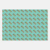 クリスマスイーヒョウ柄 ラッピングペーパーシート (正面)