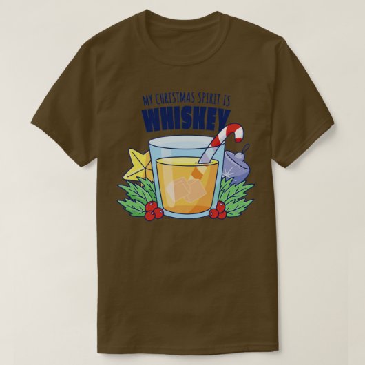 クリスマスウィスキードリンク Tシャツ (デザイン正面)