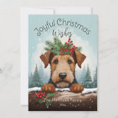 クリスマスウィズウィンターフォレストAiredale Terrier シーズンカード (正面)