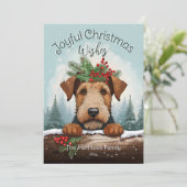 クリスマスウィズウィンターフォレストAiredale Terrier シーズンカード (スタンド正面)