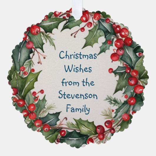クリスマスウィズグリーンリース オーナメントカード (正面)
