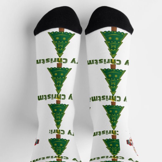 クリスマスウィズサンタギフトのプレミアムクルーすごい ソックス (上部)