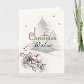 クリスマスウィズツリーバードホリースターヴィンテージ シーズンカード (正面)