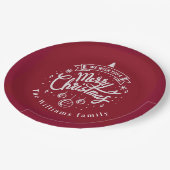 クリスマスウィズモノグラム紙プレート ペーパープレート (アングル)