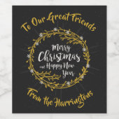 クリスマスウィッシュのカスタムテキストボトルラベル ワインラベル (シングルラベル)