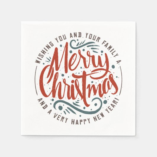 クリスマスウィッシュのナプキンス スタンダードカクテルナプキン (正面)