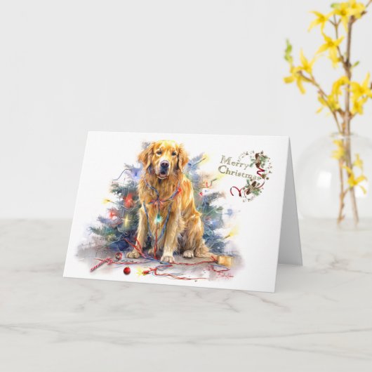 クリスマスウィッシュもつれ込んだ喜びのクリスマス カード (黄色い花)