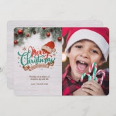 クリスマスウィッシュズフォトホリデーカード 招待状 (正面/裏面)