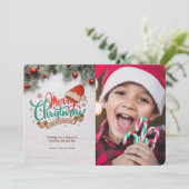 クリスマスウィッシュズフォトホリデーカード 招待状 (スタンド正面)