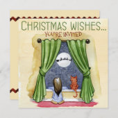 クリスマスウィッシュチャイルド&キティ猫クリスマスパーティー 招待状 (正面/裏面)