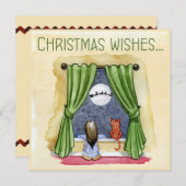 クリスマスウィッシュチャイルド&キティ猫クリスマス シーズンカード (正面/裏面)