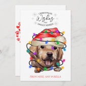 クリスマスウィッシュドッグパピーキスかわいいペットカスタム シーズンカード (正面/裏面)