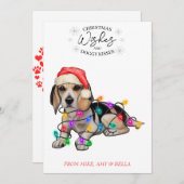 クリスマスウィッシュドッグパピーキスかわいいペットカスタム シーズンカード (正面/裏面)