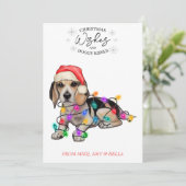 クリスマスウィッシュドッグパピーキスかわいいペットカスタム シーズンカード (スタンド正面)