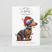 クリスマスウィッシュドッグパピーキスかわいいペットカスタム シーズンカード (スタンド正面)