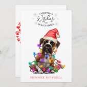 クリスマスウィッシュドッグパピーキスかわいいペットカスタム シーズンカード (正面/裏面)