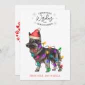 クリスマスウィッシュドッグパピーキスかわいいペットカスタム シーズンカード (正面/裏面)