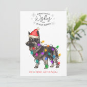 クリスマスウィッシュドッグパピーキスかわいいペットカスタム シーズンカード (スタンド正面)