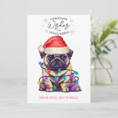 クリスマスウィッシュドッグパピーキスかわいいペットカスタム シーズンカード (スタンド正面)