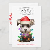 クリスマスウィッシュドッグパピーキスかわいいペットカスタム シーズンカード (正面/裏面)