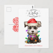 クリスマスウィッシュドッグパピーキスかわいいペットカスタム ポストカード (正面/裏面)