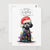 クリスマスウィッシュドッグパピーキスかわいいペットカスタム ポストカード (正面/裏面)