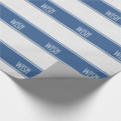 クリスマスウィッシュブルーホワイトカラーズホリデークリスマス ラッピングペーパー (角)