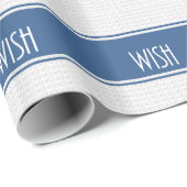 クリスマスウィッシュブルーホワイトカラーズホリデークリスマス ラッピングペーパー (ロールコーナー)