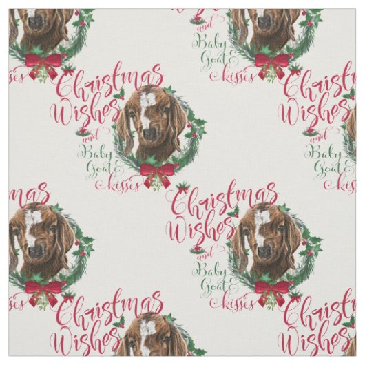 クリスマスウィッシュベビーヤギキスボアヤギ ファブリック (見本)