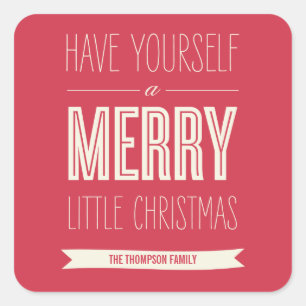 クリスマスウィッシュホリデーギフトステッカー スクエアシール