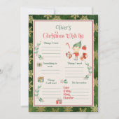 クリスマスウィッシュリストのテンプレート 招待状 (正面)