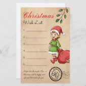 クリスマスウィッシュリストホリデイレトロ 便箋 (正面/裏面)