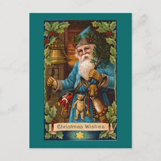 クリスマスウィッシュヴィンテージホリデーアート シーズンポストカード (正面)