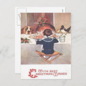 クリスマスウィッシュヴィンテージ1906クリスマスポストカード シーズンポストカード (正面/裏面)