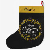 クリスマスウィッシュ名前をカスタムするストッキング ラージクリスマスストッキング (裏面)