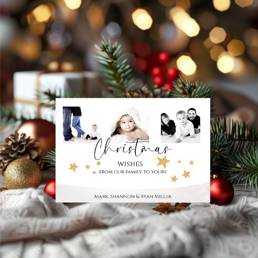 クリスマスウィッシュ家族のフォトカード シーズンカード
