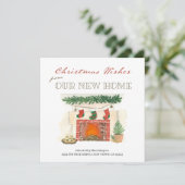 クリスマスウィッシュ新しいホーム暖炉ホリデームービング 案内状 (スタンド正面)