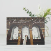 クリスマスウィッシュ新婚ホリデーフォトカード シーズンカード (スタンド正面)